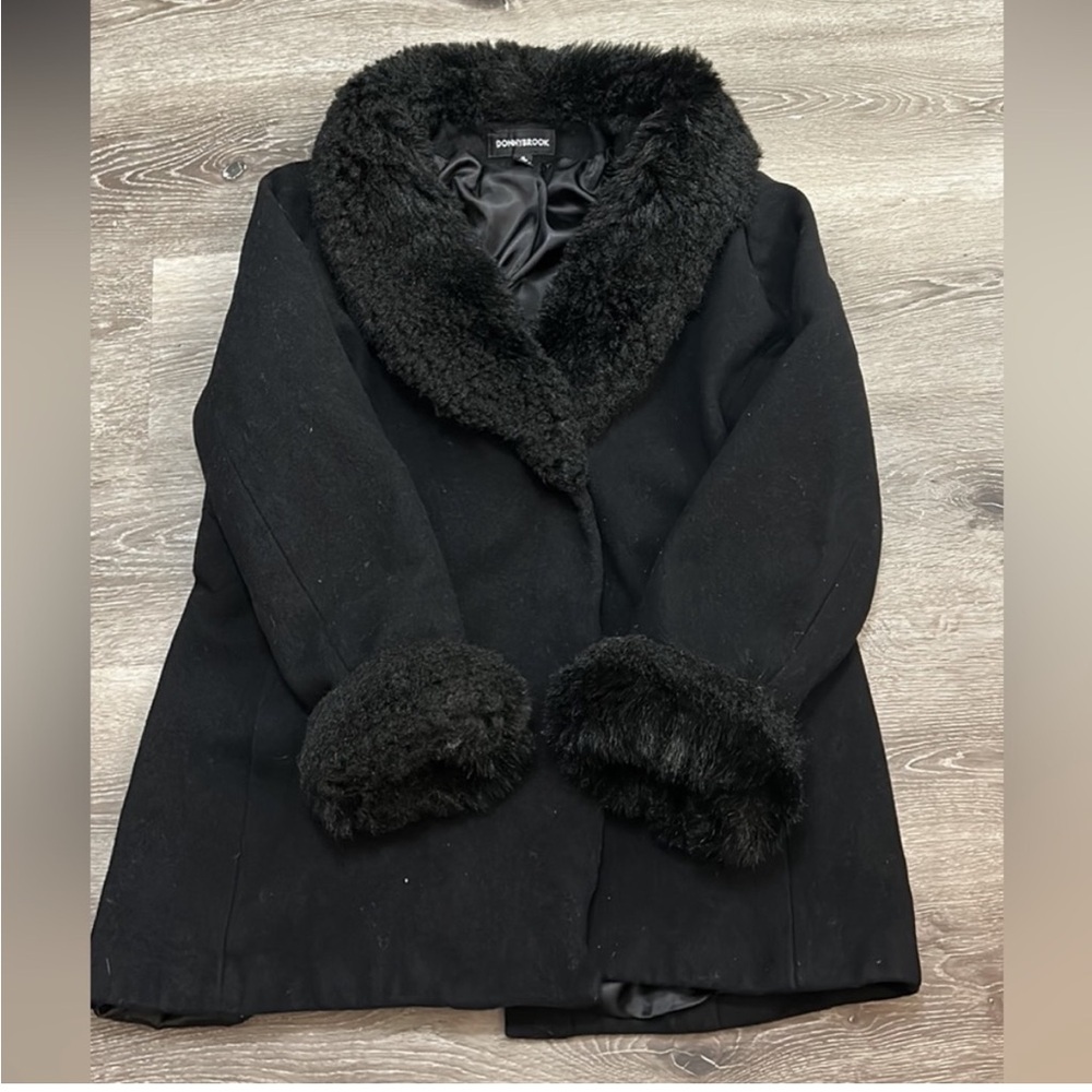 DONNYBROOK Black Wool Cuff Coat